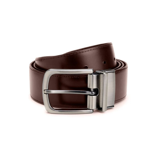 Cinto Social Em Couro Dupla Face CNS 06890041 PRETO E CAPUCCINO