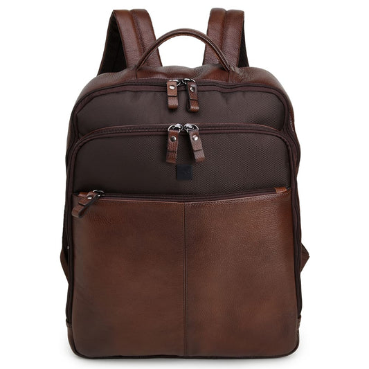 MOCHILA MASCULINA CNS M 103 CONHAQUE E CAFÉ