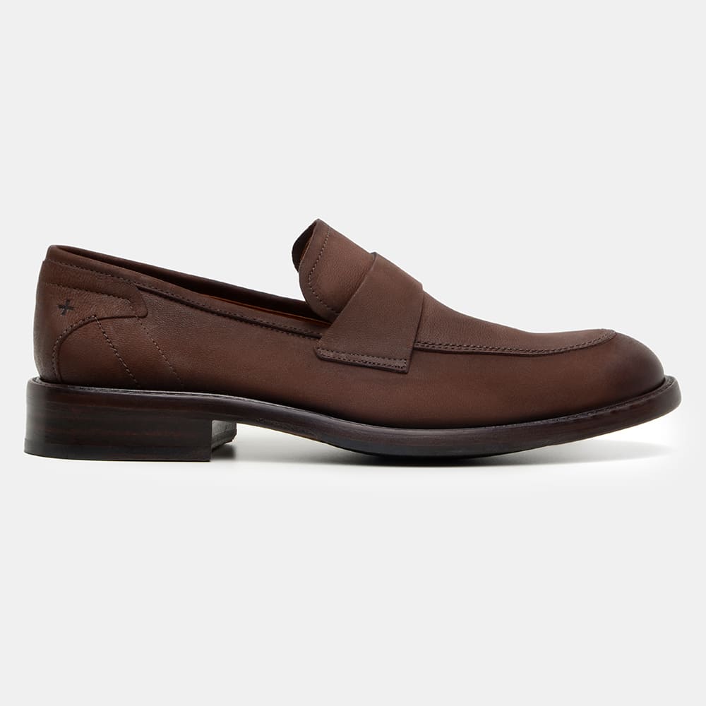 Loafer Sapato Couro Nobuck Sapato Loafer CNS+ Ramy Café