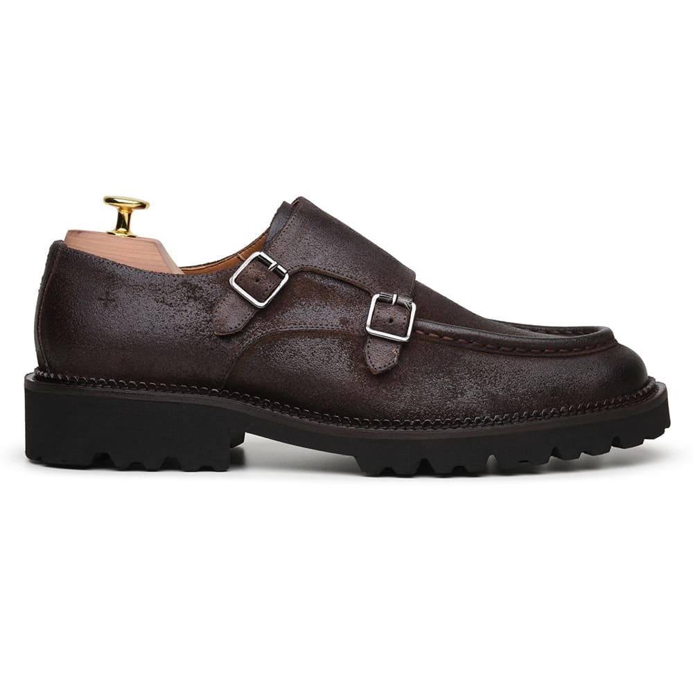 SAPATO CASUAL MASCULINO MONK STRAP CNS+ BATAH 02 TERRA