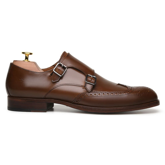SAPATO SOCIAL MASCULINO MONK STRAP CNS+ HOLL 07 WHISKY