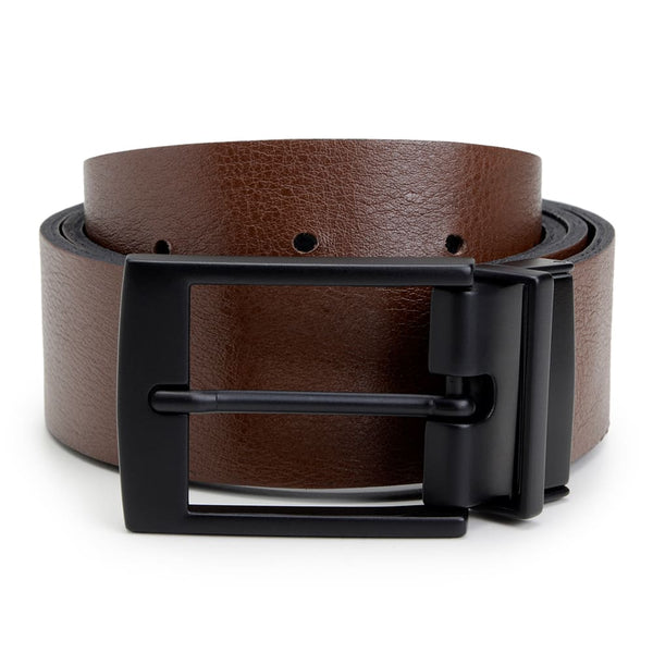 CINTO CASUAL MASCULINO DUPLA FACE CNS 101 PRETO E CONHAQUE