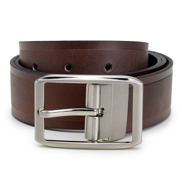 CINTO CASUAL MASCULINO DUPLA FACE CNS 20016 CONHAQUE E PRETO