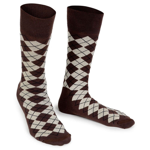 Meia Masculina Estampada 5 MARROM/BEGE
