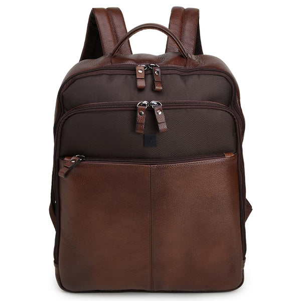 MOCHILA MASCULINA CNS M 103 CONHAQUE E CAFÉ