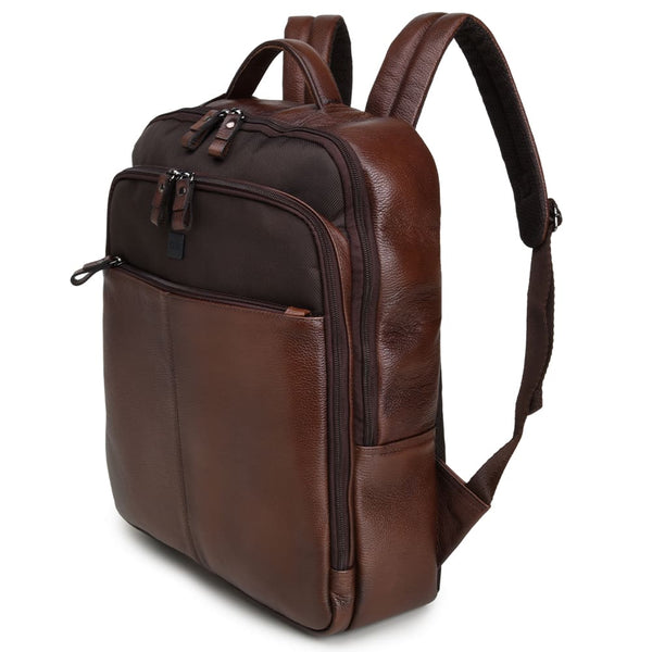 MOCHILA MASCULINA CNS M 103 CONHAQUE E CAFÉ