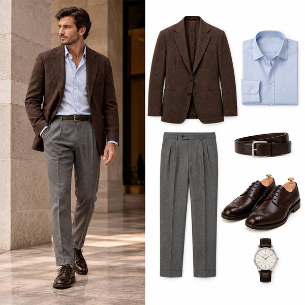 SAPATO SOCIAL MASCULINO DERBY CNS+ BROGUE HALTER 01 BROWN
