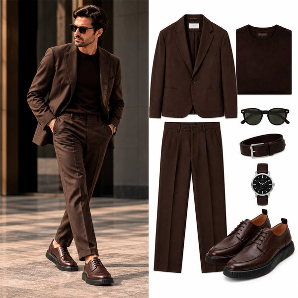 SAPATO CASUAL MASCULINO DERBY CNS BARROW 01 CAFÉ