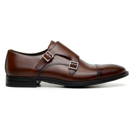 Sapato Social Masculino Monk Strap CNS 19504 CAMEL