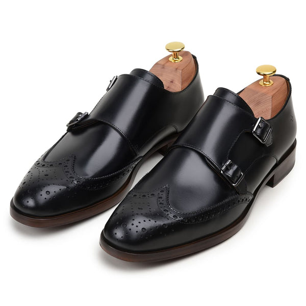 SAPATO SOCIAL MASCULINO MONK STRAP CNS+ HOLL 07 PRETO